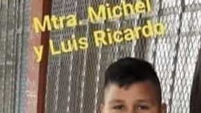 Luis Ricardo y su profesora Michel.