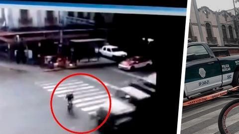 El auto militar se pasó el alto.