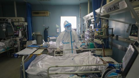 Un hospital con enfermos con coronavirus en Wuhan, China.