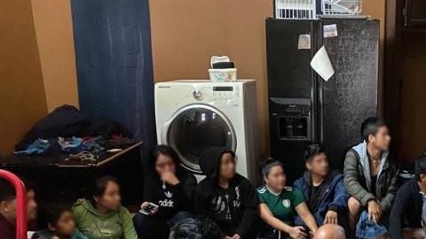 La "casa de seguridad" con 37 indocumentados.