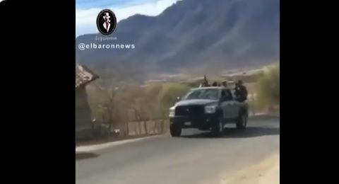 Convoy del CJNG en Michoacán.