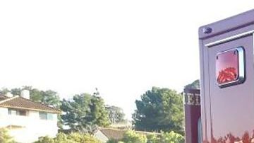 Los policías que se encargaron del parto junto a paramédicos.