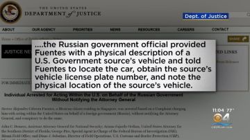 Imagen de la declaración del Departamento de Justicia de Estados Unidos sobre el arresto del mexicano involucrado en el espionaje ruso en Estados Unidos.