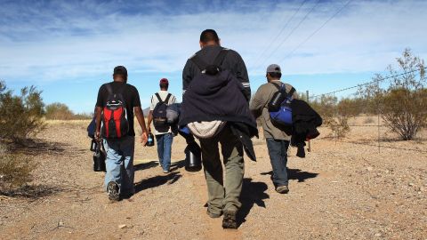 Undocumented Immigrants Cross Into The United States From Mexico