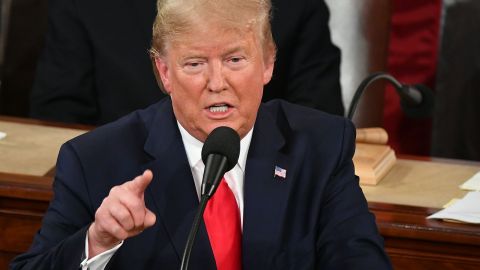 Trump en su discurso sobre el Estado de la Unión 2020.