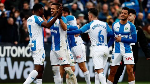 Leganés en celebración de gol.