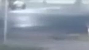 Momento del accidente captado por las cámaras de seguridad.