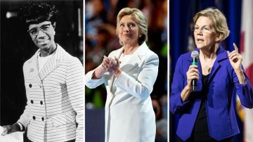 Mujeres demócratas que han querido llegar a la Casa Blanca: Shirley Chisholm, Hillary Clinton, Elizabeth Warren.