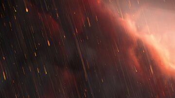 Esta ilustración muestra una vista nocturna del exoplaneta WASP-76b.