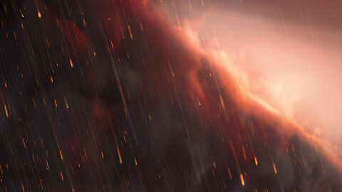 Esta ilustración muestra una vista nocturna del exoplaneta WASP-76b.