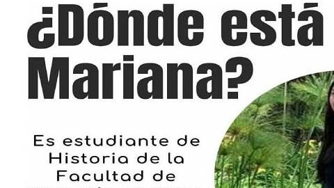 Uno de los avisos que circula en redes sobre la desaparición de Mariana Cecilia “N”.