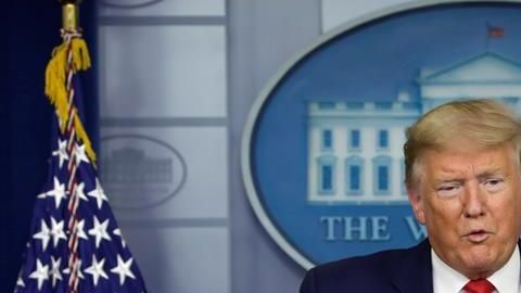 Donald Trump en su conferencia de prensa del viernes.