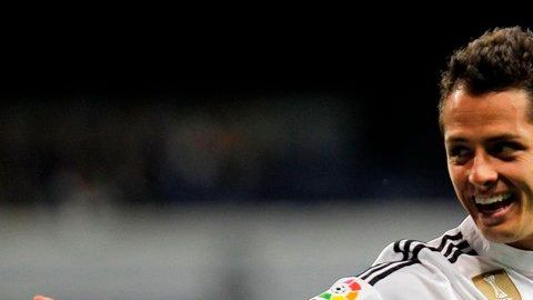 Javier 'Chicharito' Hernández con la camiseta del Real Madrid.