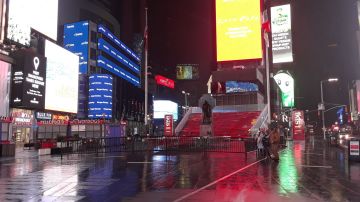Times Square luce irreconocible sin peatones