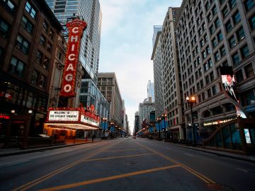 Una calle del centro de Chicago.