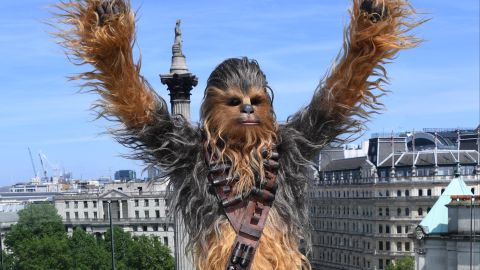 Chewbacca de la saga de Star Wars.