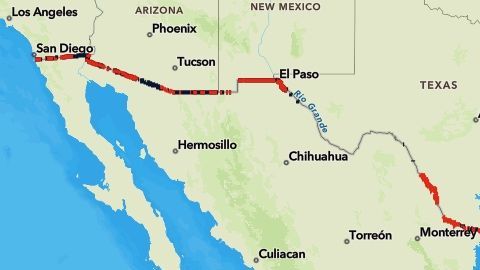 muro fronterizo mapa