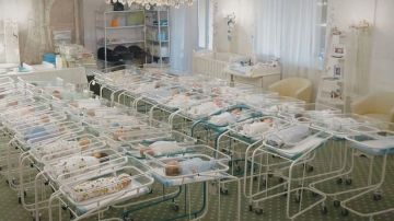 35 bebés de diferentes nacionalidades se encuentran varados en un cuarto de hotel en Kiev, Ucrania.