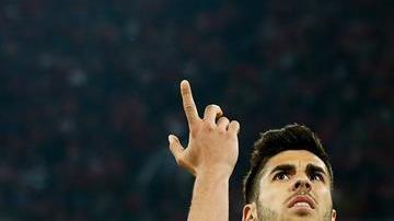 Marco Asensio celebra su gol al Bayern Munich