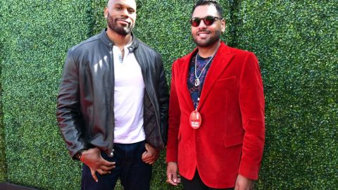 Shad Gaspard (izquierda) con Jas Mathur en la alfombra roja de los MTV Movie Awards 2019.