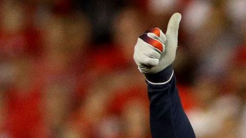 George Springer de Houston Astros durante el partido en que Julie Rose mostró los pechos.