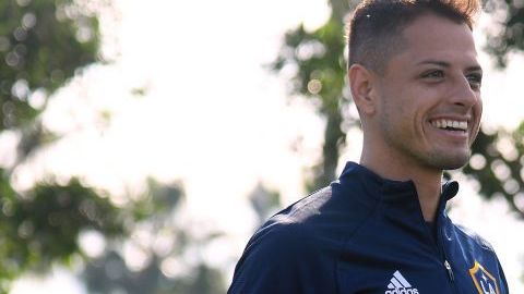 Javier 'Chicharito' Hernández en un entrenamiento con Los Ángeles Galaxy.
