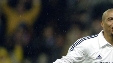 Ronaldo celebrando un gol con el Real Madrid.