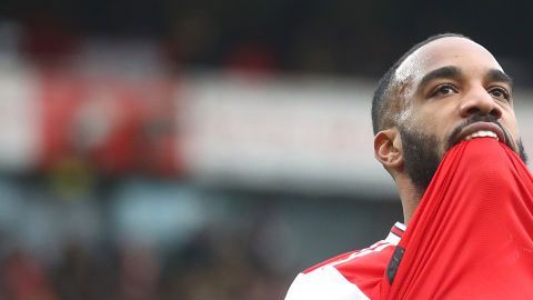 Alexandre Lacazette celebrando un gol con Arsenal.