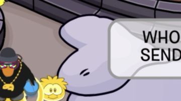 En esta captura un jugador-pingüino solicita imágenes de desnudos a otro.