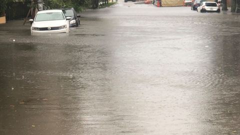 Imagen de las inundaciones en el centro de Miami.