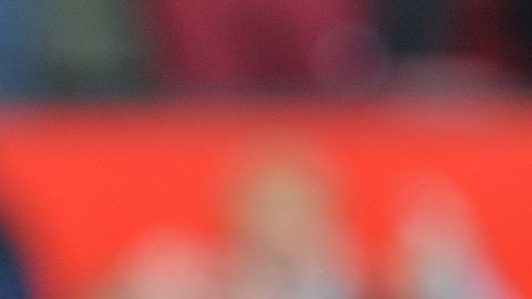 Javier Hernández en un partido con Manchester United.