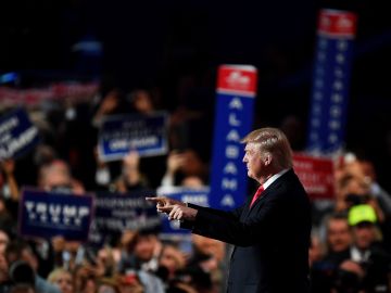 Trump aceptó la nominación durante la Convención Nacional Republicana del 21 de julio de 2016 en Cleveland.