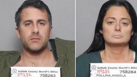 El policía Michael Valva y su novia Angela Pollina