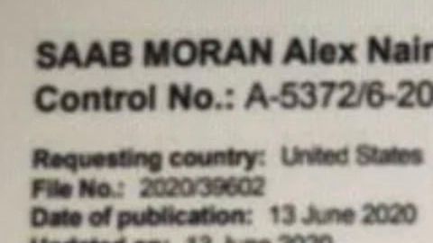 Ficha policial de Alex Saab en los registros de la Interpol.