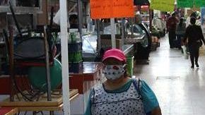 Mercado en México en época de coronavirus.