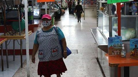 Mercado en México en época de coronavirus.