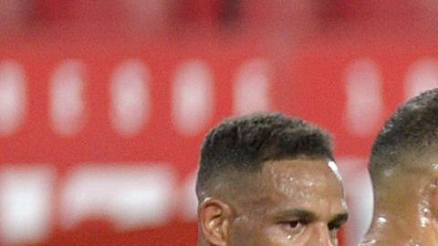 Gerard Piqué en el partido ante el Sevilla.