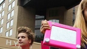 Reproductive Rights Activists Protest Outside Romney DC Fundraiser