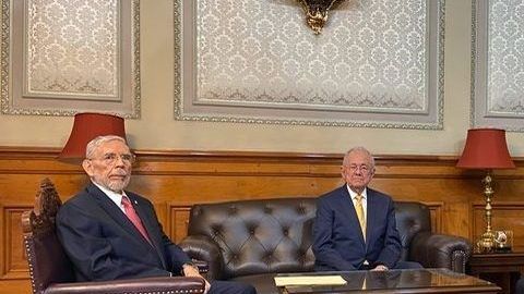 Jorge Arganis, AMLO  y Javier Jiménez Espriú.