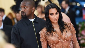 Kanye West junto a su aún esposa Kim Kardashian.