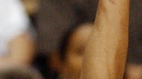 Michael Jordan el día que jugó con un jersey de los Washington Bullets en 2003.