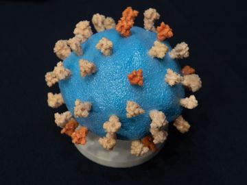 Modelo del virus que produce el COVID-19.