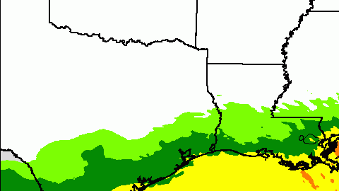 El gráfico muestra las lluvias asociadas a la tormenta tropical Hanna.