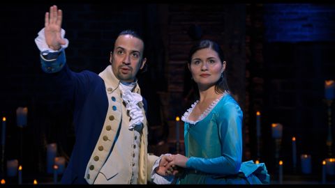 Miranda y Philippa Soo, que interpreta a Eliza Schuyler Hamilton, esposa de Alexander Hamilton.