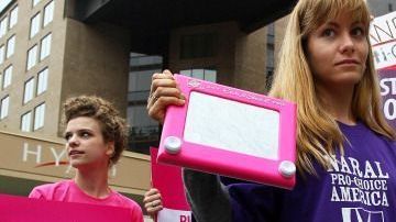 Reproductive Rights Activists Protest Outside Romney DC Fundraiser