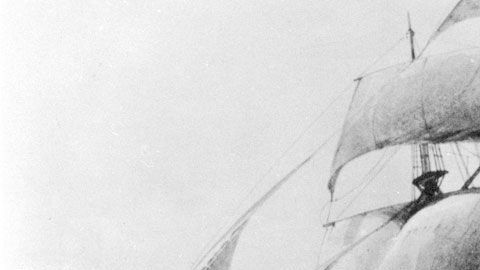 El Fram, el barco del aventurero noruego Fridtjof Nansen que quedó atrapado en "agua muerta" en las aguas del Ártico en 1893.