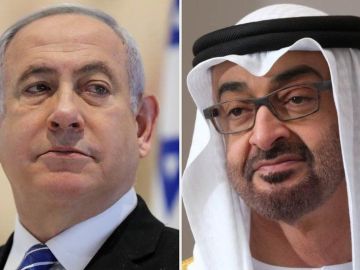 Benjamín Netanyahu y el príncipe heredero Mohammed bin Zayed