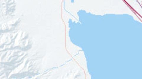 El mapa muestra el enjambre de sismos de Bombay Beach en el Mar de Salton al 10 de agosto de 2020.