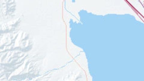 El mapa muestra el enjambre de sismos de Bombay Beach en el Mar de Salton al 10 de agosto de 2020.