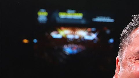 Óscar de la Hoya con Ryan García en febrero pasado.